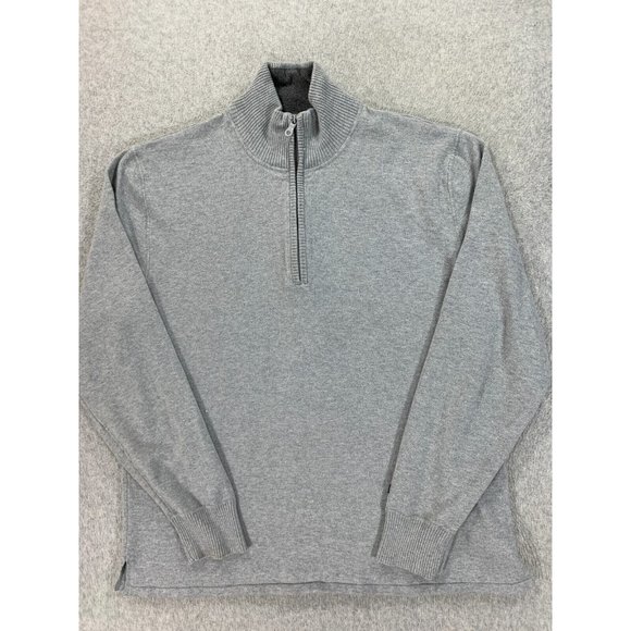 The North Face Cotton/Wool‎ Quarter Zip Pullover Sweater (Men's Large) Gray - Picture 1 of 13